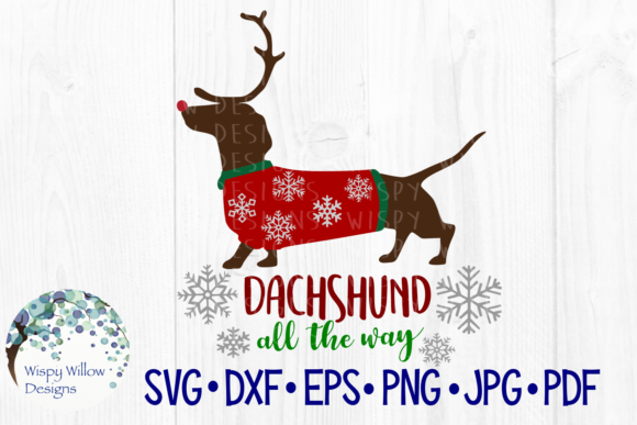 Charming Dachshund Christmas Embroidery Design