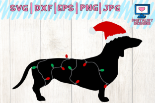 Charming Dachshund Dog Winter Christmas Graphics for Crafts