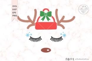Christmas Reindeer Face: A Charming Graphics Asset for Crafts