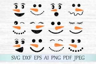 Christmas Snowman Faces: A Versatile Graphics Asset for Crafts