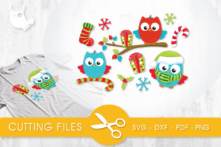 Christmas Wintery Owls: A Charming Graphics Asset for Crafts