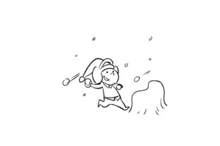 Cute Boy Christmas Illustration for Holiday Crafts