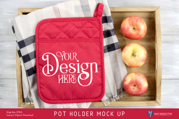 Festive Pot Holder Mock Up for Seasonal Graphics