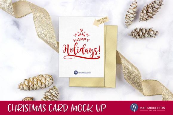 Holiday Christmas Card Stationery Mock Up for Invitations Amp Graphics
